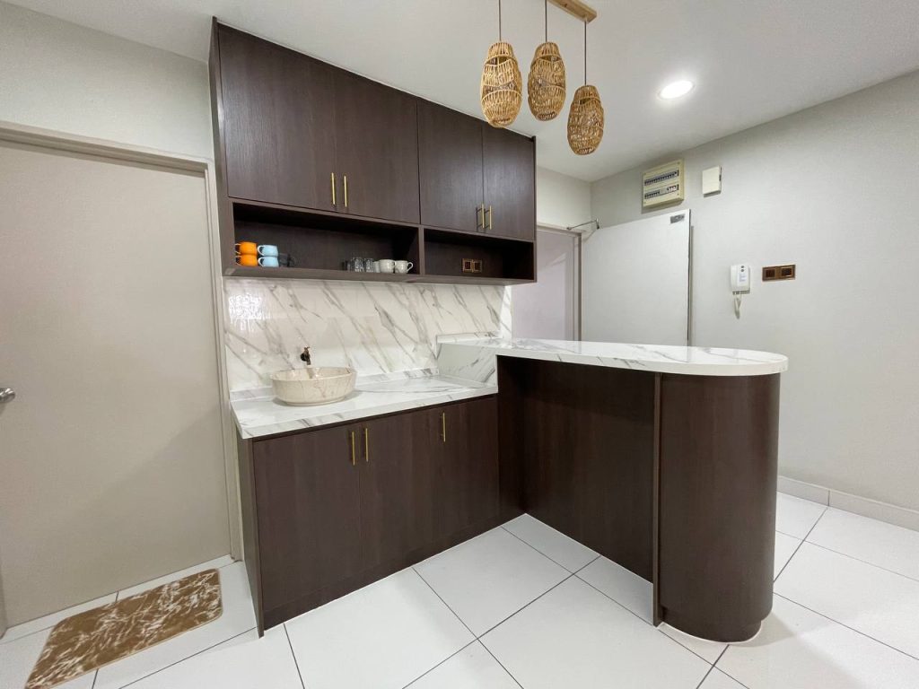 kabinet dapur walnut