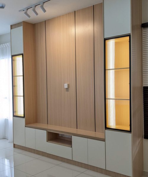 TV cabinet fluted glass